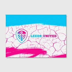Холст прямоугольный Leeds United neon gradient style по-горизонтали, цвет: 3D-принт — фото 2