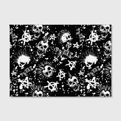 Холст прямоугольный Панк черепа - анархия, цвет: 3D-принт — фото 2