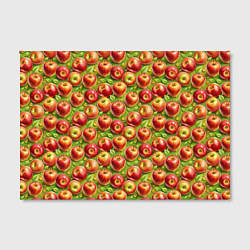 Холст прямоугольный Румяные яблоки паттерн, цвет: 3D-принт — фото 2