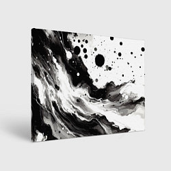 Холст прямоугольный Black and white abstraction - blots, цвет: 3D-принт