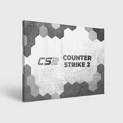 Холст прямоугольный Counter Strike 2 - white gradient по-горизонтали, цвет: 3D-принт