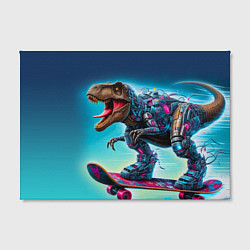 Холст прямоугольный Tyrannosaur on a skateboard - ai art graffiti, цвет: 3D-принт — фото 2