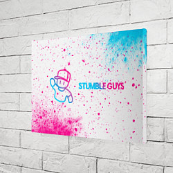 Холст прямоугольный Stumble Guys neon gradient style по-горизонтали, цвет: 3D-принт — фото 2