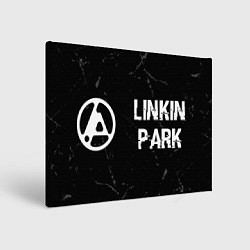 Холст прямоугольный Linkin Park 2024 glitch на темном фоне по-горизонт, цвет: 3D-принт