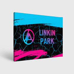 Холст прямоугольный Linkin Park 2024 - neon gradient по-горизонтали, цвет: 3D-принт