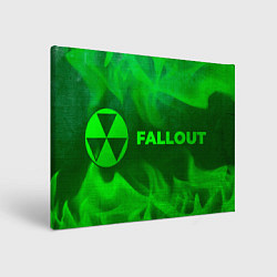 Холст прямоугольный Fallout - green gradient по-горизонтали, цвет: 3D-принт