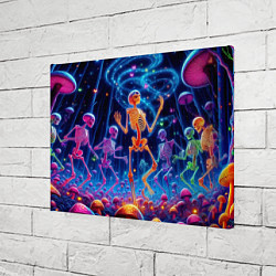 Холст прямоугольный Танец неоновых скелетов под грибами, цвет: 3D-принт — фото 2