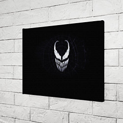 Холст прямоугольный Venom face - logo, цвет: 3D-принт — фото 2