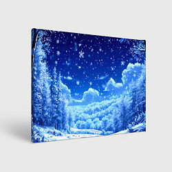 Холст прямоугольный Заснеженный лес, цвет: 3D-принт