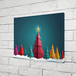 Холст прямоугольный Елка со звездой, цвет: 3D-принт — фото 2