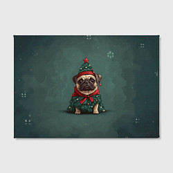 Холст прямоугольный Мопс - новогодняя елочка, цвет: 3D-принт — фото 2