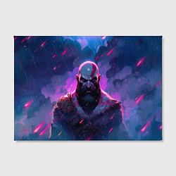 Холст прямоугольный Kratos - neon rain, цвет: 3D-принт — фото 2