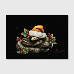 Холст прямоугольный Новогодняя змейка в шапочке, цвет: 3D-принт — фото 2