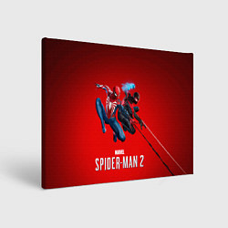 Холст прямоугольный Два паука Marvel spider man 2, цвет: 3D-принт