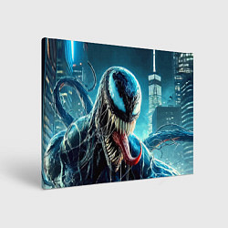 Холст прямоугольный Venom in metropolis - ai art neon fantasy, цвет: 3D-принт