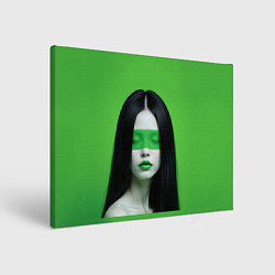 Холст прямоугольный Pop art девушка на зеленом фоне, цвет: 3D-принт