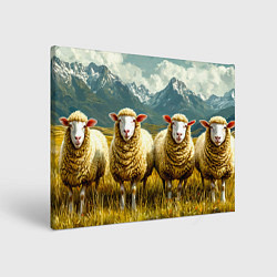 Картина прямоугольная Четыри овцы в горах