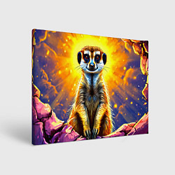Холст прямоугольный Сурикат в яркиз лучах солнца, цвет: 3D-принт