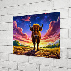 Холст прямоугольный Буйвол в звездной ночи, цвет: 3D-принт — фото 2