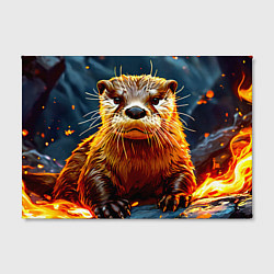 Холст прямоугольный Выдра в огне, цвет: 3D-принт — фото 2