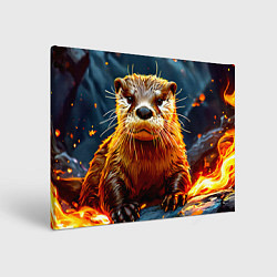 Холст прямоугольный Выдра в огне, цвет: 3D-принт