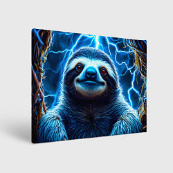 Холст прямоугольный Ленивец в разрядах молний, цвет: 3D-принт