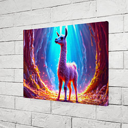 Холст прямоугольный Лама в неоновых лучах, цвет: 3D-принт — фото 2
