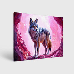Холст прямоугольный Волк в розовом, цвет: 3D-принт