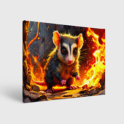 Холст прямоугольный Опоссум в огне, цвет: 3D-принт