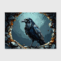 Холст прямоугольный Черный ворон на черном, цвет: 3D-принт — фото 2