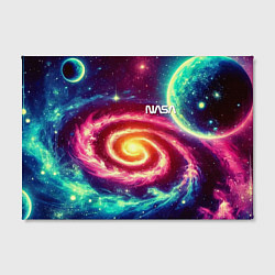 Холст прямоугольный Spiral galaxy - neon glow, цвет: 3D-принт — фото 2