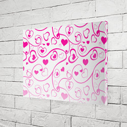 Холст прямоугольный Узорные сердца, цвет: 3D-принт — фото 2