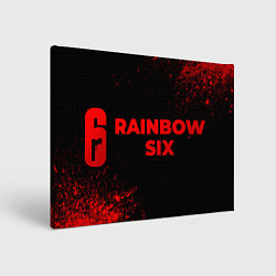 Холст прямоугольный Rainbow Six - red gradient по-горизонтали, цвет: 3D-принт