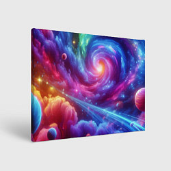 Холст прямоугольный Neon space fantasy, цвет: 3D-принт