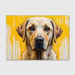 Холст прямоугольный Лабрадор и желтая краска, цвет: 3D-принт — фото 2