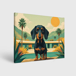 Холст прямоугольный Такса и лето, цвет: 3D-принт
