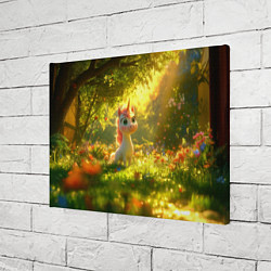 Холст прямоугольный Единорог в летнем лесу, цвет: 3D-принт — фото 2