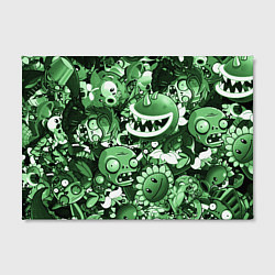 Холст прямоугольный Растения против зомби в зеленом цвете, цвет: 3D-принт — фото 2