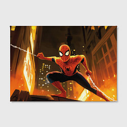Холст прямоугольный Человек-паук пускает паутину, цвет: 3D-принт — фото 2