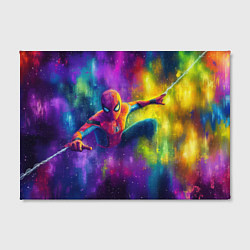 Холст прямоугольный Человек - паук радужные краски, цвет: 3D-принт — фото 2
