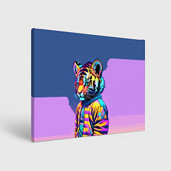Холст прямоугольный Cool tiger cub - pop art, цвет: 3D-принт