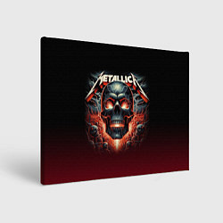 Холст прямоугольный Metallica - fire skull, цвет: 3D-принт