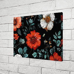 Холст прямоугольный Цветы винтажный узор, цвет: 3D-принт — фото 2