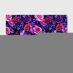 Холст прямоугольный Разноцветные цветы - синие розы паттерн, цвет: 3D-принт — фото 2
