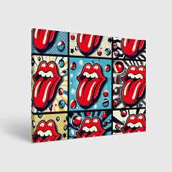 Холст прямоугольный Rolling Stones logo - pop art, цвет: 3D-принт
