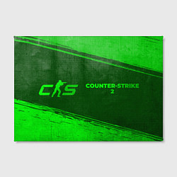 Холст прямоугольный Counter-Strike 2 - green gradient по-горизонтали, цвет: 3D-принт — фото 2