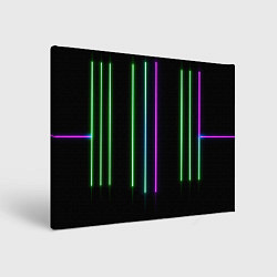 Холст прямоугольный Neon stripes, цвет: 3D-принт
