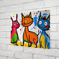 Холст прямоугольный Смешные зверята, цвет: 3D-принт — фото 2