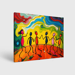 Холст прямоугольный Дружба человечков, цвет: 3D-принт