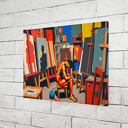 Холст прямоугольный Художник в мастерской, цвет: 3D-принт — фото 2